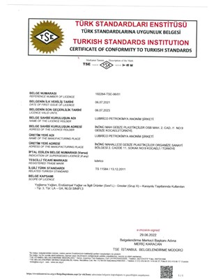 TSE Certificate of Conformity 11584