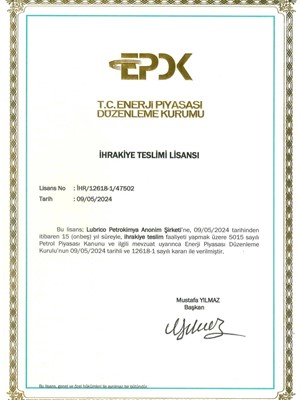 İHRAKİYE TESLİM LİSANSI